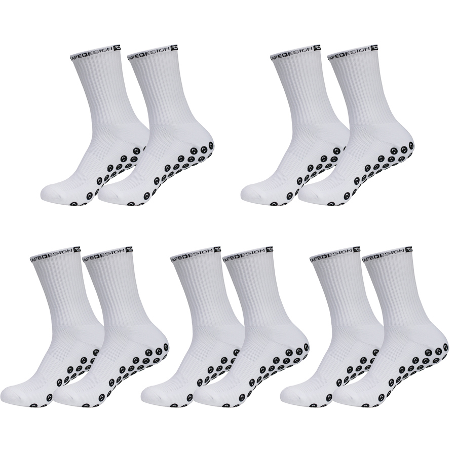 Badminton Grip - 5 Paar rutschfeste Fußballsocken für Herren